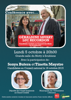 Conférence avec Géraldine Savary et Luc Recordon